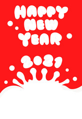 ミルククラウン（年賀状）赤色