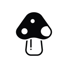Black solid icon for mushroom