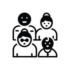 Black solid icon for several