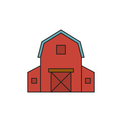 Farm barn vector icon symbol isolated on white background