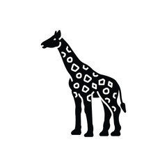 Black solid icon for giraffe