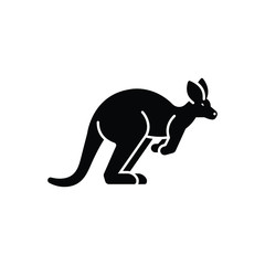 Black solid icon for kangaroo