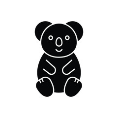 Black solid icon for koala