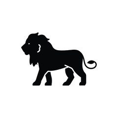 Black solid icon for lion
