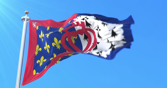 Flag of the region of Pays de la Loire, France. Loop