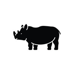 Black solid icon for rhinoceros saurus