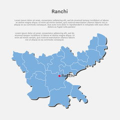 Province India country map Jharkhand info graphic