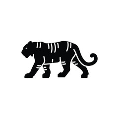 Black solid icon for tiger