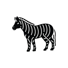 Fototapeta na wymiar Black solid icon for zebra
