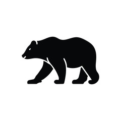 Black solid icon for bear