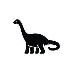 Black solid icon for dinosaur