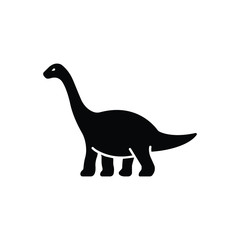 Black solid icon for dinosaur