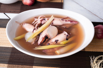 Squid Ink Soup with Lemongrass Thai Food