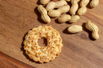 sable biscuits with chopped peanuts on top