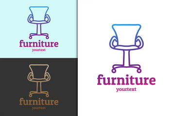 furniture logo design. gradient color