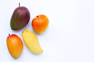 Tropical fruit, Mango  on white background.