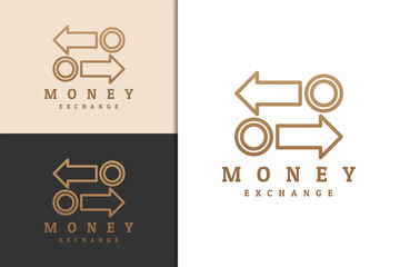 money exchange logo design. gradient color