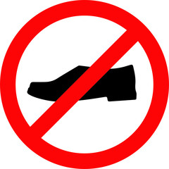 remove your shoes red sign new