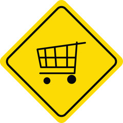 shopping cart mall vector sign