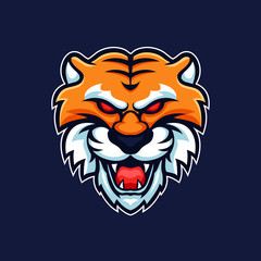 Beast Tiger head mascot logo vector. Modern Illustration esport gaming team template design