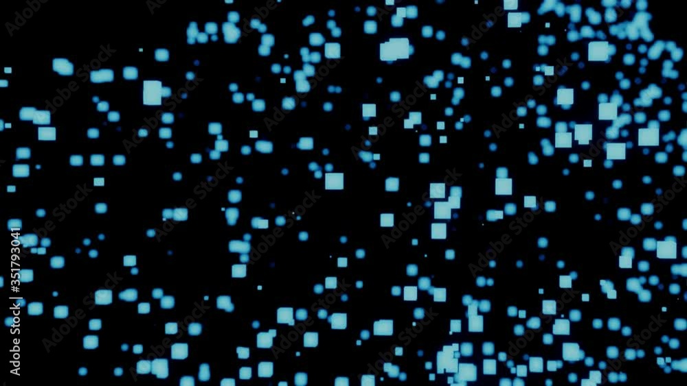Poster neon light cube block network futuristic flying matrix digital technologic animation 3d rendering