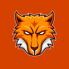 Kitsune asian japanese orange fox head mascot logo vector. Modern Illustration esport gaming team template design