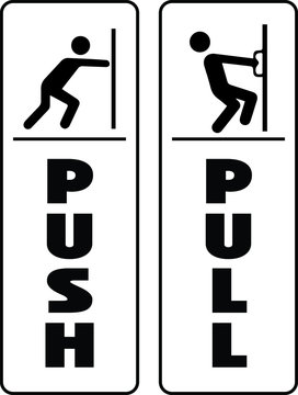 Push and pull door sign