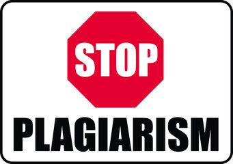 Stop Plagiarism warning vector sign