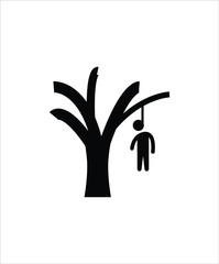 man suicide icon,man hang on tree flat icon,vector best flat icon.