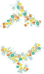 夏の花の文字スペースのあるベクターイラスト