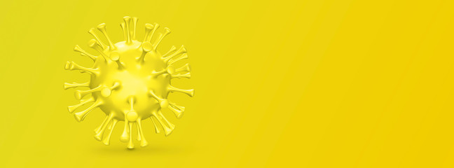 panoramic Concept Coronavirus Covid-19 yellow - 3d Rendering