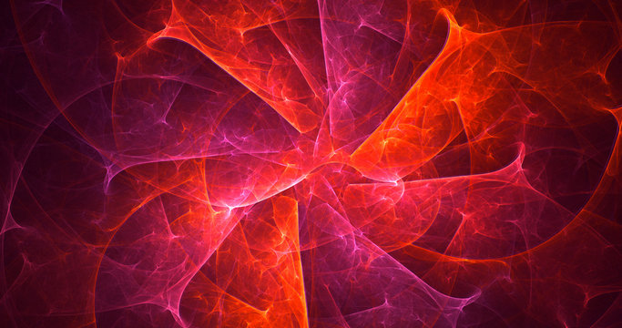3D rendering abstract red fractal light background © BetiBup33
