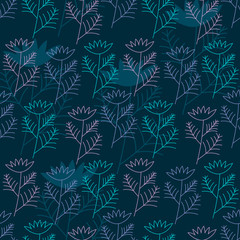 Seamless floral background . Hand-drawn vintage pattern for fabric, digital paper.