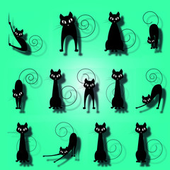 black cat vector illustration