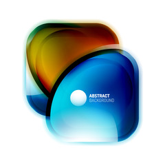 Abstract background, glossy glass shapes with shiny light effects and reflections. Modern techno design for text presentations