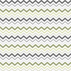 Zigzag stripes seamless pattern. Abstract background elegant green, grey lines. Vector illustration horizontal stripes. Repeating texture. Ornament in stripe. Design paper, wallpaper, textile, cloth.