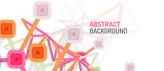 Abstract square dot connections, flat style multicolored geometric background for Wallpaper, Banner, Background, Card, Book Illustration, landing page or poster design