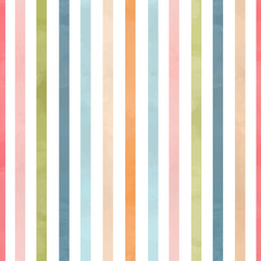 Beautiful seamless pattern with watercolor colourful pastel shades stripes. Stock minimalist illustration.