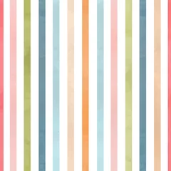 Deurstickers Pastel Mooi naadloos patroon met strepen van aquarel kleurrijke pasteltinten. Voorraad minimalistische illustratie.