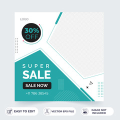 Fashion sale for social media feed template. Social media template vector illustration. Promotion banner template.