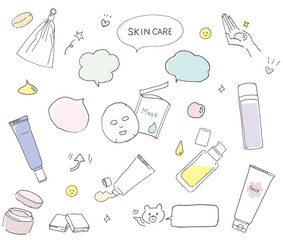 基礎化粧品・洗顔アイテムのイラスト
