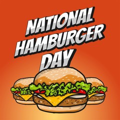 National Hamburger Day Vector Illustration 