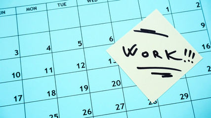 work. going to work .start date and calendar with a list.