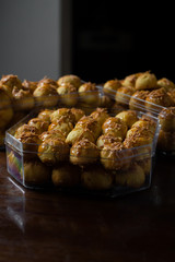 Nastar, an eid cookies with dark background and directional studio light