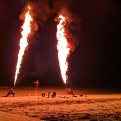 fire show on the beach