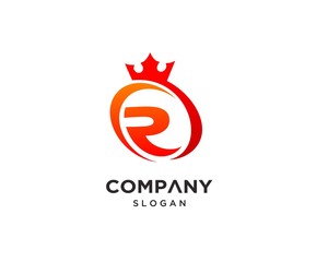 Creative Modern Letter R Crown Logo Design Template