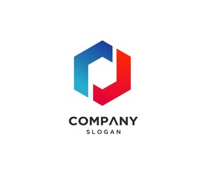 Creative Modern Letter R Hexagonal Logo Design Template