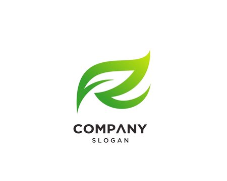 Creative Modern Letter R Leaf Logo Design Template