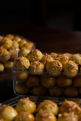 Nastar, an eid cookies with dark background and directional studio light