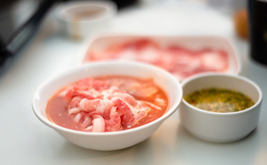 The real atmosphere in the Shabu restaurant